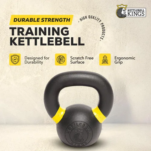 Vista 2 de Kettlebell Kings Pesas rusas con recubrimiento en polvo de 4 a 105.8 lbs Pesas de mano Equipo de gimnasio y juegos de entrenamiento de fuerza