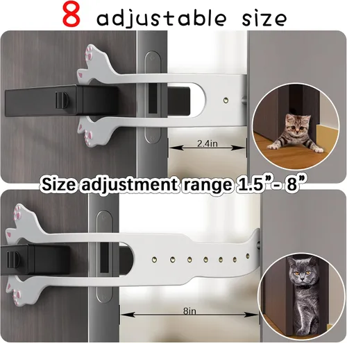 Vista 4 de Elilier Soporte de pestillo para puerta de gato, 8 tamaños ajustables 1*negro