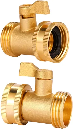 Vista 5 de La manguera de agua cierra la válvula, conector resistente de la manguera de jardín del latón macizo de 3/4 pulgadas
