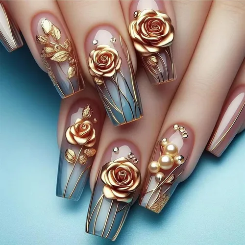 Vista 14 de Uñas largas a presión con estampado de leopardo de aguja rosa y blanco, punta francesa, uñas postizas a presión con diseño de bolas de acero