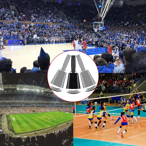 Vista 8 de Campana de vaca de acero de 8 pulgadas con asa, campana para hacer ruido, campana de llamada de mano fuerte para eventos deportivos, fútbol, fútbol
