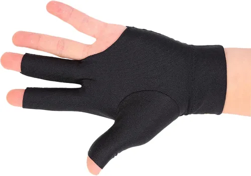 Vista 7 de Guante de billar de tres dedos de elastano, transpirable y cómodo, guantes de billar para mano izquierda, guante de billar para billar para billar