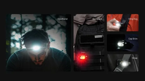 Vista 6 de Nitecore HA11 - Linterna frontal de campamento, 240 lúmenes, ultra ligera, utiliza 1 batería AA con clip multiusos (diadema de correa)