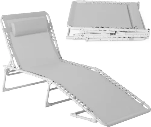 Vista 13 de Best Choice Products - Tumbona para patio reclinable, plegable, portátil para exteriores, con 8 posiciones, asas, capacidad de 300 libras