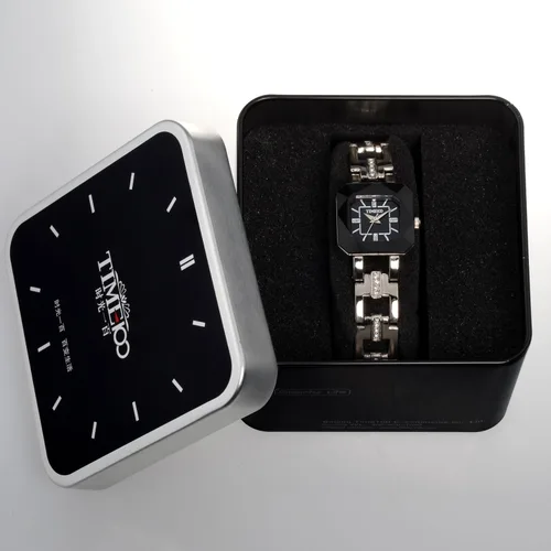 Vista 6 de TIME100 Reloj de pulsera para mujer, de cuarzo, con esfera verde, bisel con cristales en el movimiento, correa de pulsera con diamantes, resistente