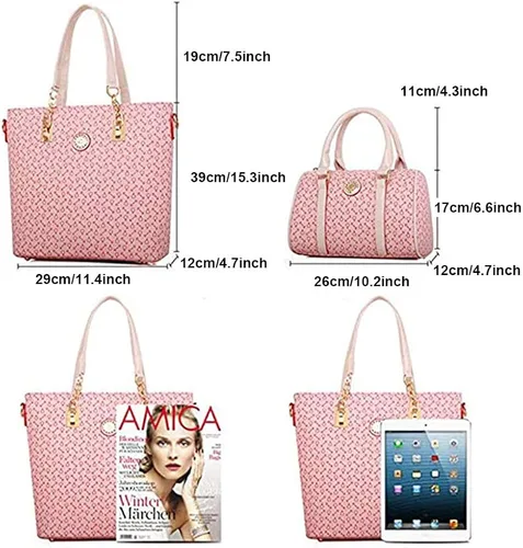 Vista 3 de Juego de 6 bolsas de mano para mujer, bolso cruzado con asa superior