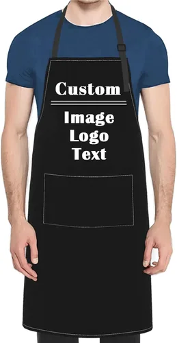 Vista 11 de Personalized Custom Aprons with Pockets for Women Men with Chef Name Text Logo Picture Kitchen Aprons