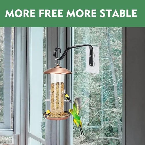Vista 2 de 3 ganchos para colgar comederos para pájaros de ventana, ganchos de alimentación de pájaros de alta carga Window Mounted Bird Feeder Bracket