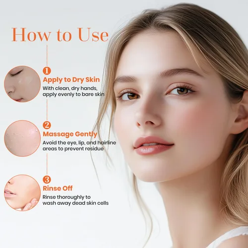 Vista 6 de 2 unidades de gel exfoliante naranja, gel hidratante para rostro y cuerpo, gel exfoliante de enzimas naranjas, exfoliante facial hidratante