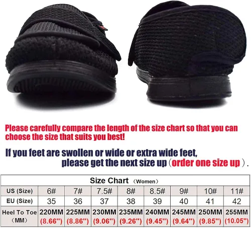 Vista 6 de WLESVAGO - Zapatillas diabéticas para mujer con cierres ajustables para pies hinchados