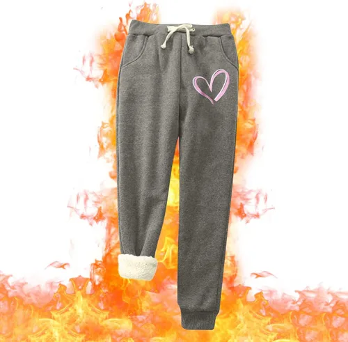 Vista 6 de Pantalones deportivos cálidos con forro de sherpa para mujer, pantalones deportivos de forro polar grueso, pantalones de yoga casuales con bolsillos