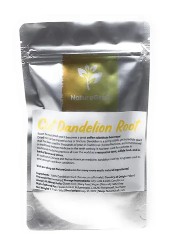 Vista 4 de Raíz de diente de león seco, gran bebida sustitutiva de café, disfrutada como té, 100% raíz de diente de león (Taraxacum Officinale) - 2.11 oz / 60g