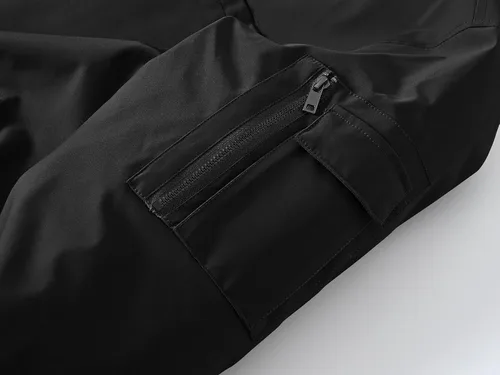 Vista 3 de BASUDAM Chaqueta bomber acolchada impermeable con múltiples bolsillos para hombre, abrigo de invierno alternativo