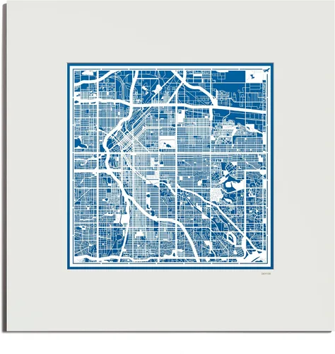 Vista 160 de O3 Design Studio San Diego, CA Paper Cut Map Matted Grey 20x20 in Paper Art