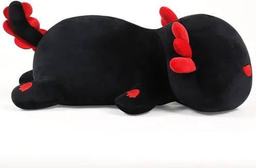 Vista 3 de SNOWOLF Almohada de Peluche de Ajolote Negro Lindo y Suave Animal de Peluche Axolotl Juguete de Peluche Kawaii Gran Regalo para Niños, 12