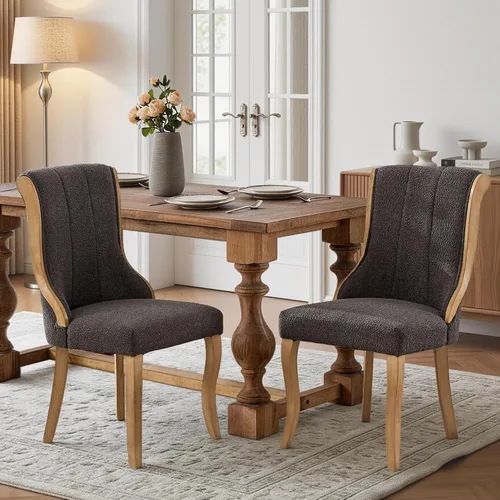 Vista 36 de SoarFlash Juego de 2 sillas de comedor de terciopelo, silla lateral de respaldo alto, silla lateral moderna tapizada de alta gama con botones Beige