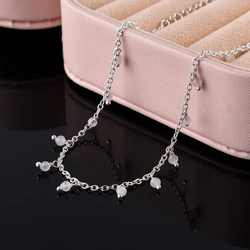 Vista 65 de Yanara Tobilleras de piedras preciosas para mujer, piedra natal natural, chapada en plata, joyería hecha a mano en 8.5 + 1.5 pulgadas, cristales