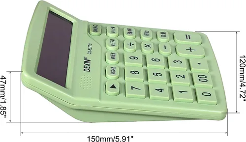 Vista 2 de PATIKIL Calculadora de escritorio, calculadora de pantalla LCD grande de 12 dígitos, calculadora de escritorio con pilas, calculadora básica