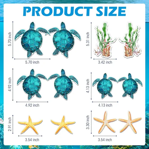 Vista 4 de Konohan 12 imanes de pantalla para puerta, decoración de tortugas marinas, algas marinas, estrellas de mar, protector magnético flexible de doble