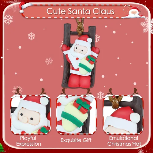 Vista 3 de Adorno colgante de pato oscilante de Navidad, accesorios para colgar en el automóvil, estética interior, decoración de habitación fresca, adorno