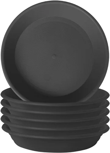 Vista 11 de 6 platillos de plástico para plantas de 5 pulgadas, tamaño individual, grueso y fuerte de 6, 8, 10, 12 pulgadas, bandeja de recogedor de agua