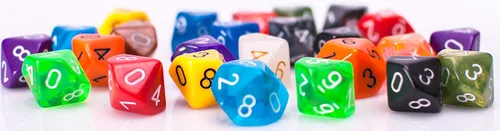 Vista 3 de Paquete surtido de 25 dados de 10 lados, surtido multicolor de dados poliédricos D10
