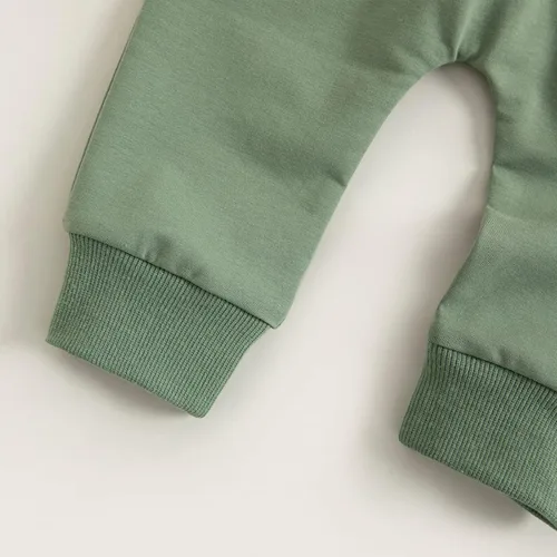 Vista 6 de Mubineo Pantalones deportivos básicos lisos para bebés, niños y niñas, cómodos pantalones de algodón con bolsillos