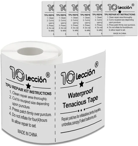 Vista 9 de Kit de reparación de parches de piscina de TPU de 3 pulgadas x 7 pies para colchón de aire, piscina, casa de rebote, tienda de campaña, lona, toldo