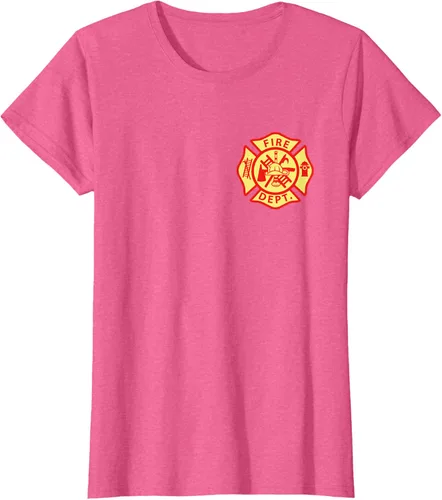 Vista 91 de Camiseta con logotipo de bomberos con símbolo de bombero, Negro