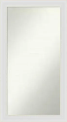Vista 424 de Amanti Art Espejo de baño blanco para sobre el fregadero, 24 x 26 pulgadas, espejo rectangular blanco y blanco, marco de madera contemporáneo