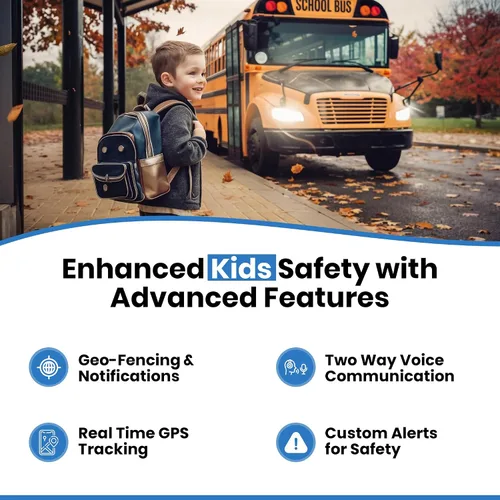 Vista 2 de Rastreador GPS para niños con seguimiento de ubicación en tiempo real, botón SOS y llamadas bidireccionales, dispositivo de seguimiento para niños