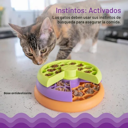 Vista 4 de Catstages Kitty Lickin' Layers - Juguete interactivo para gatos con alimentación lenta, rompecabezas de golosinas, para comida seca o húmeda