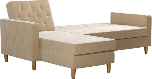 Vista 9 de CosmoLiving by Cosmopolitan Liberty - Futón de terciopelo marfil