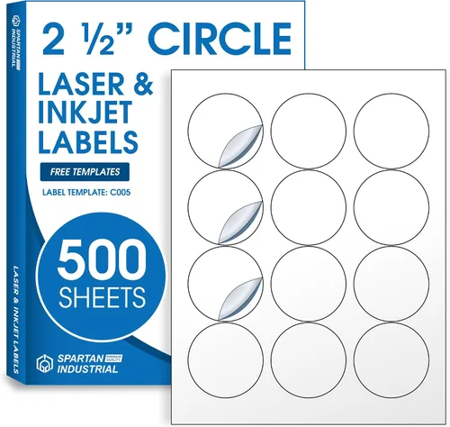 Vista 23 de Etiquetas circulares de 0.75" para láser y inyección de tinta, Spartan