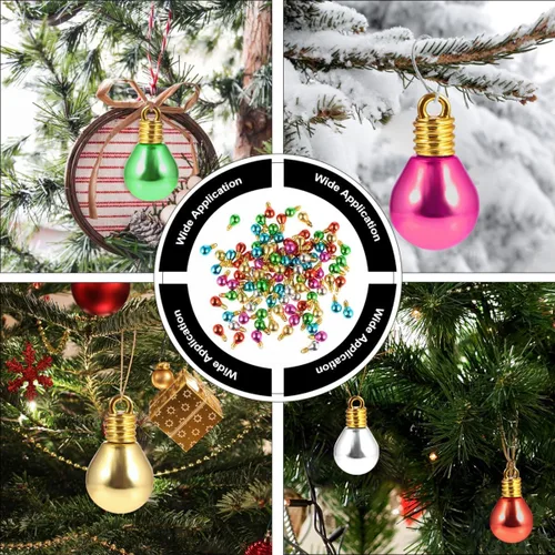 Vista 8 de Bolas de Navidad, 100 unidades, mini adornos de bolas, bolas para árbol de Navidad, bolas colgantes, bolas coloridas para árbol de Navidad, bola