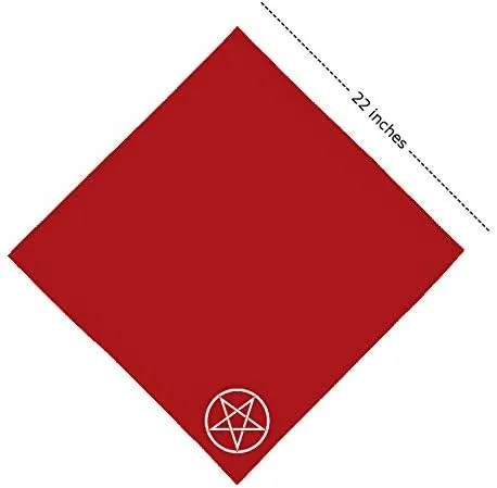 Vista 2 de Inverted Pentacle Bandanna - Pentagram Goat Skull Demonic Baphomet Devil Evil demon dragon Goat's Head Gothic Metal Occult Punk Satan Satanic