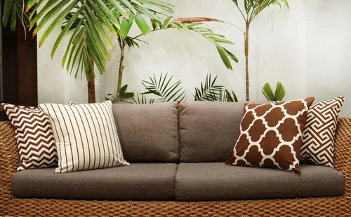 Vista 3 de PurpleEssences Juego de 4 fundas de almohada de invierno con patrón moderno de Navidad para sofá, de 18 x 18 pulgadas, funda decorativa geométrica