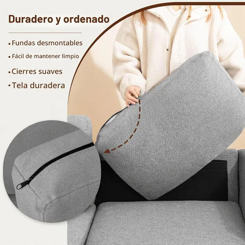 Vista 8 de Busaurus Sofá de 3 plazas con asientos profundos, sofá tapizado moderno de mediados de siglo de 89 pulgadas con reposabrazos, cómodos sofás para Gris