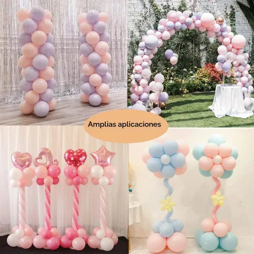 Vista 6 de Ragyzity Base rellenable de agua para la columna de globos, 2 soportes para arco de globos, bolsa de agua pesada, base rellenable para globos