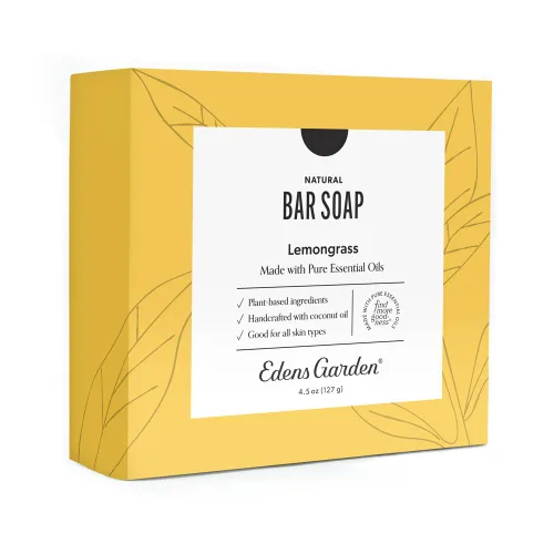 Vista 10 de Edens Garden Jabón en barra de carbón activado, jabón natural procesado en frío con aceites esenciales puros para una desintoxicación y exfoliación