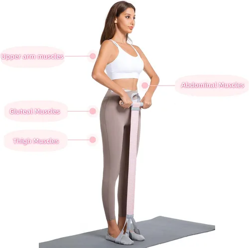 Vista 3 de Juego de cuerdas de tensión multifuncionales: asistencia para sentarse, equipo de fitness de punto para estiramiento abdominal/cintura/brazo/piernas