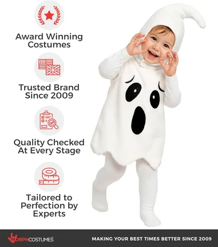 Vista 5 de Morph, Disfraz de fantasma para niños pequeños, disfraces de Halloween para niños