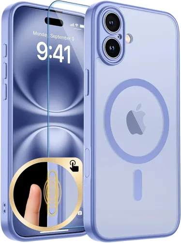 Vista 365 de zapica Funda magnética para iPhone Air, con protector de pantalla de vidrio templado, compatible con MagSafe, translúcida mate, a prueba de golpes