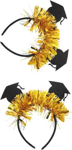 Vista 8 de PRETYZOOM 4 diademas para el pelo diseño de doctorado para graduación para fiestas de graduación 4