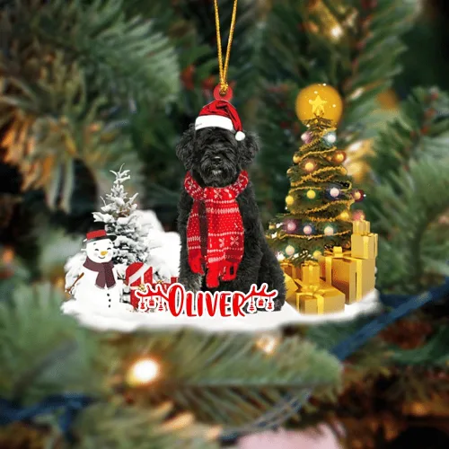 Vista 10 de NAZENTI Adorno personalizado de gato abisinio con árbol de pino, adorno de Navidad personalizado para perros amantes de las mascotas, colgante