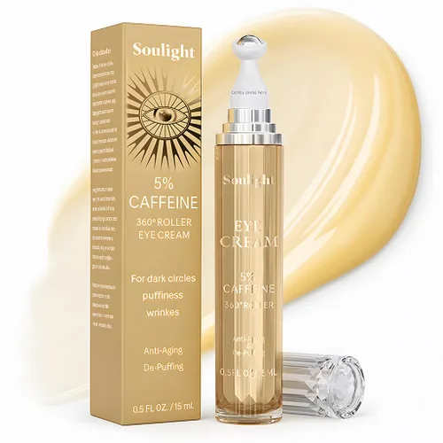 Vista 9 de Suero para ojos con 5% de cafeína, retinol, niacinamida y ácido hialurónico, bálsamos oculares con tratamiento antienvejecimiento para ojeras