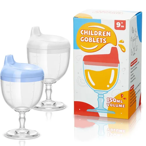 Vista 7 de Irenare 1 Pieza Taza Sippy de Vino para Bebé Copa de Plástico Copa Goblet Sin Derrames Vaso de Vino para Bebé Copa Sippy Goblet para Bebé Taza