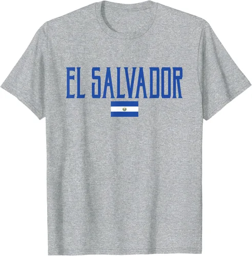Vista 41 de Camiseta de texto azul con bandera de El Salvador, Negro, S