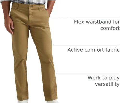 Vista 34 de Lee Extreme Motion Pantalón regular recto sin pliegues al frente para hombre