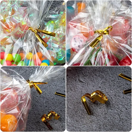 Vista 8 de Zcintert Bolsas Transparentes de Celofán para Golosinas 100 Piezas - 11.8" x 15.8" (2mils), Bolsas de Regalo de Plástico para Dulces, Recuerdos